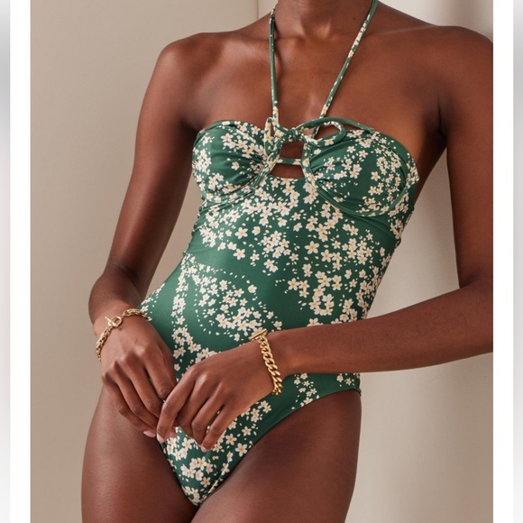 NWT Agua by Agua Bendita Astro Esmerelda Halter One-Piece - Picture 5 of 15